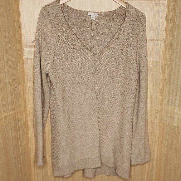 J. Jill Sweaters - J. Jill Womens Oatmeal Lagan Look Oversized Textured Sweater Small